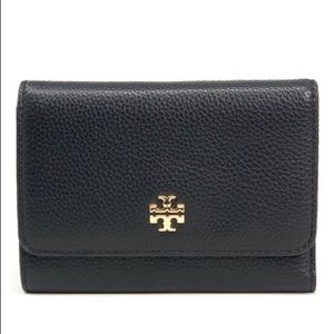 Tory Burch Black Carter Medium Flap Wallet